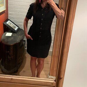 Black Armani Exchange Denim Military Dress Size 8